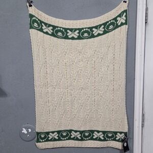 nwt The Irish Store Aran Sweater baby blanket 100% Merino Wool Made in Ireland